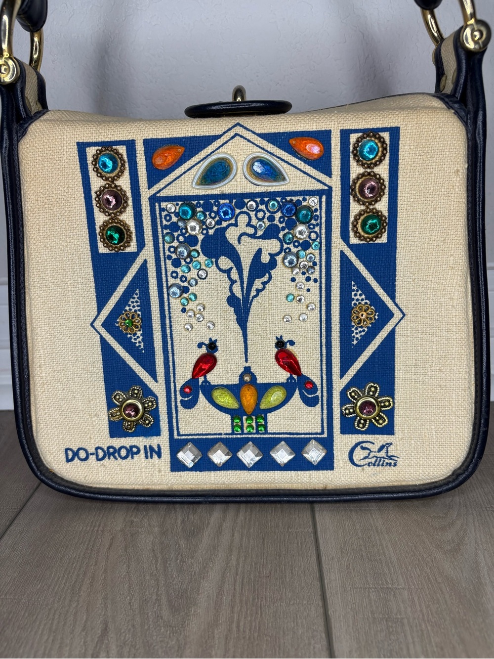 Vintage Collins of Texas “DO-DROP IN” Jeweled Shoulder Bag - Picture 2 of 14